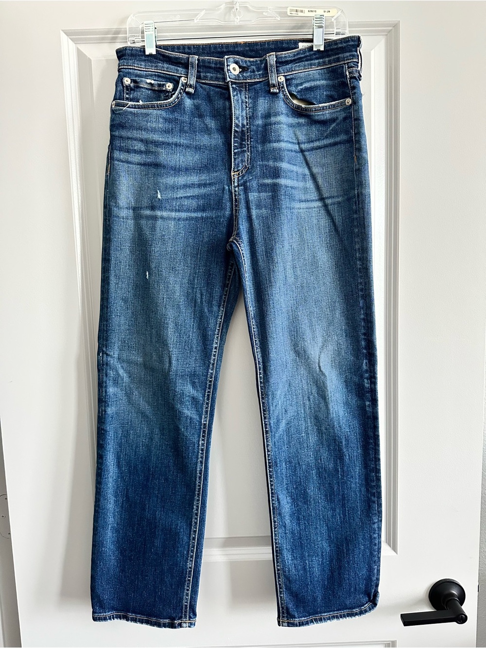rag & bone women’s Straight Jeans in Dark Blue Wash